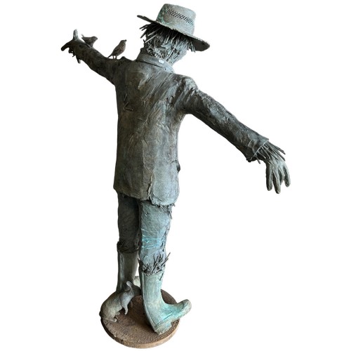 360 - Lloyd Le Blanc (b 1940) - 'Scarecrow', signed, limited 9/12, life size bronze sculpture, with birds ... 