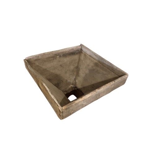 A substantial rustic wooden industrial hopper, H 61cm x W 85cm and ...