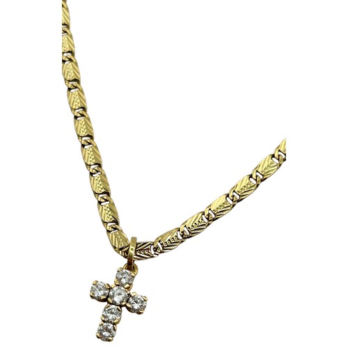 46 - A modern Italian gold fancy oval-link bracelet on a bolt-ring clasp, stamped '14K', approx. 40cm lon... 