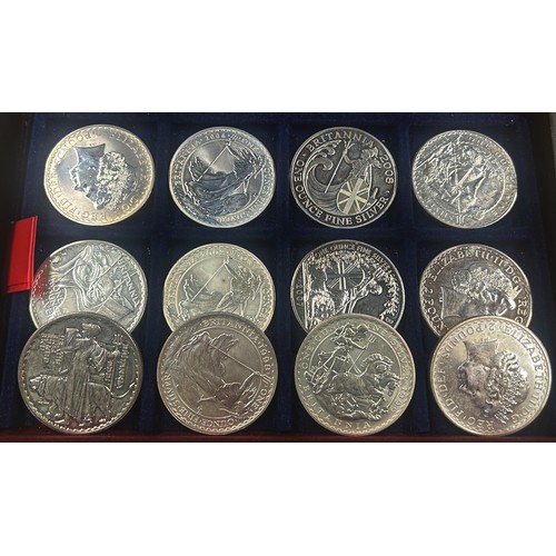 650 - A good collection of mixed coinage to include silver proof sets, featuring 8 x Britannia one ounce f... 