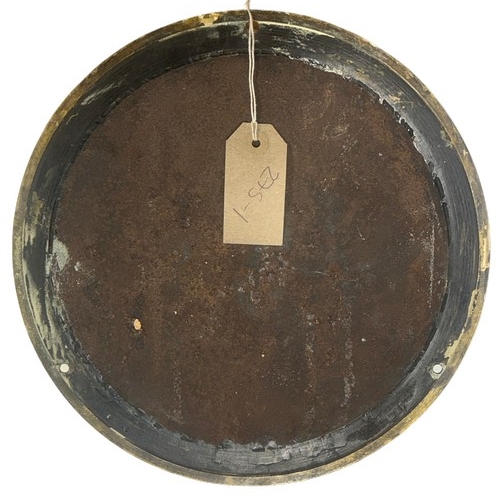 617 - An early 20th century maritime brass cased ships bulkhead clock, silvered dial with Arabic numerals ... 