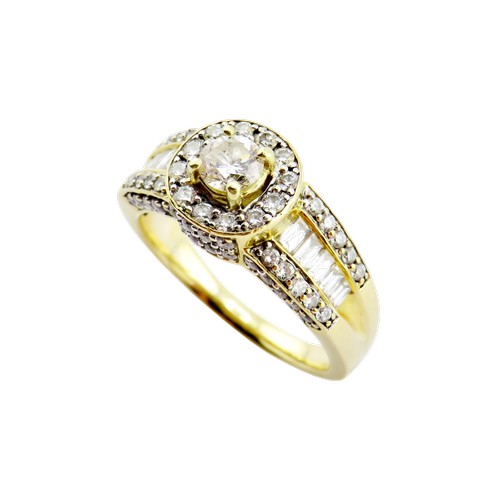 31 - A vintage Continental gold and diamond cluster dress ring, centred with a round brilliant diamond ap... 
