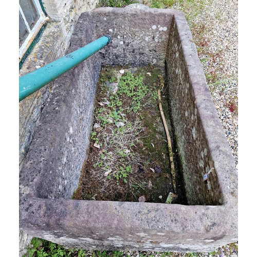 1066 - Large weathered natural stone village trough, H 75cm x W 190cm x D 97cm NB: Situated at John Robson'... 