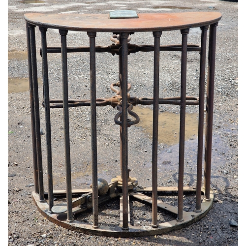 16 - Vintage cast iron Nortons Improved patent football turnstile, by Le Grand & Sutcliff London, H 108cm... 