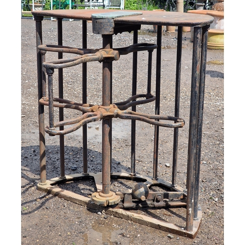 16 - Vintage cast iron Nortons Improved patent football turnstile, by Le Grand & Sutcliff London, H 108cm... 
