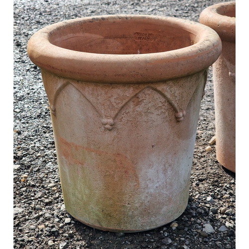 20 - Three Italian terracotta planters with Gothic arch detail, H 32cm x W 31cm (3)