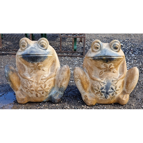 21 - Pair of terracotta frog planters, H 57cm x W 45cm x D 53cm (2)