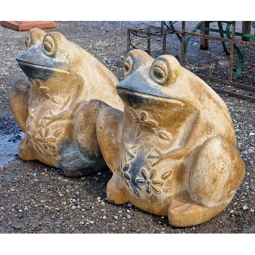 21 - Pair of terracotta frog planters, H 57cm x W 45cm x D 53cm (2)