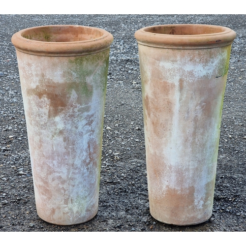 23 - Pair of Italian terracotta tapered planters, H 80cm x W 40cm (2)