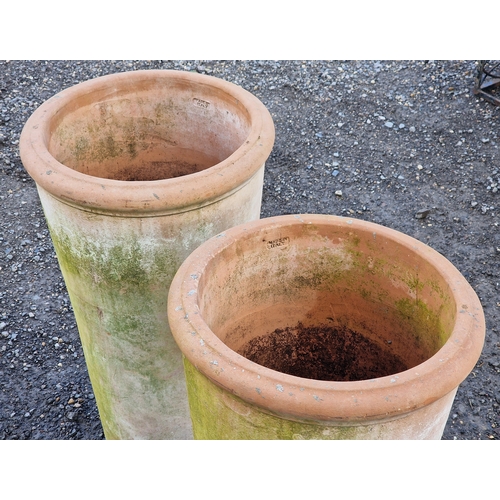 23 - Pair of Italian terracotta tapered planters, H 80cm x W 40cm (2)