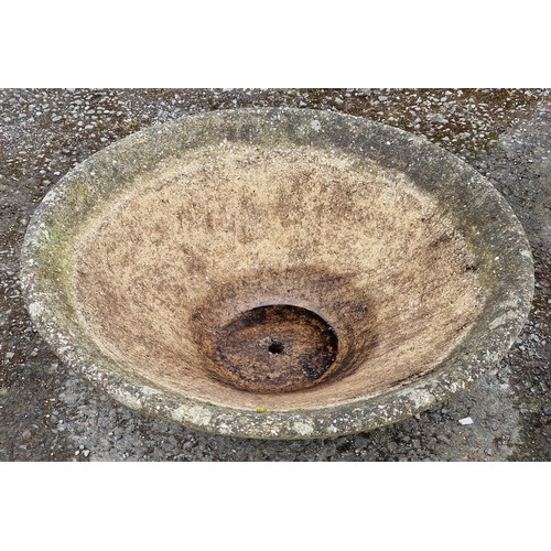 28 - Reconstituted stone conical planter, H 31cm x W 90cm