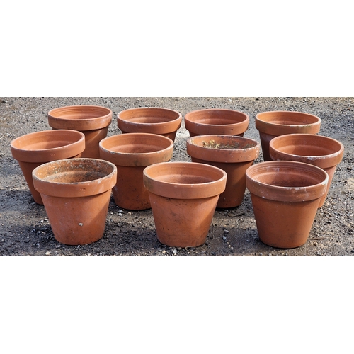 57 - Set of eleven terracotta pots, H 27cm x W 32cm (11)