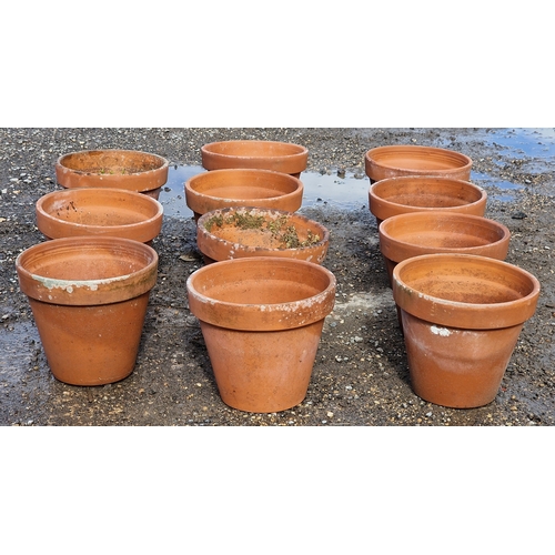 57 - Set of eleven terracotta pots, H 27cm x W 32cm (11)