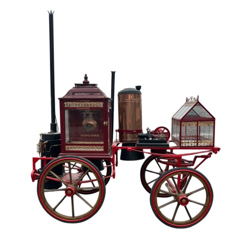 60 - Bespoke 19th century Fairground steam powered confectioners vendor cart, to make ice cream and popco... 
