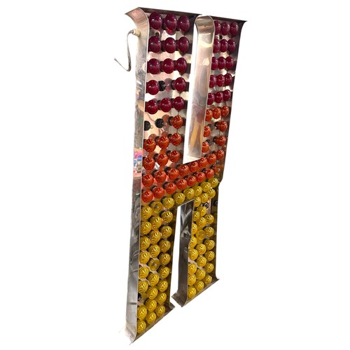 4 - Circus / Fairground - A large ' H ' illuminating sign with numerous bulbs and reflective aluminium b... 