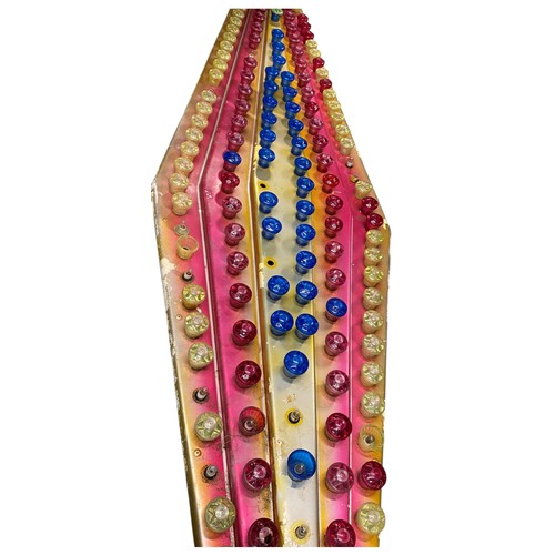 5 - Fairground - A large pair of vintage painted fibreglass illuminating panels, each with numerous colo... 