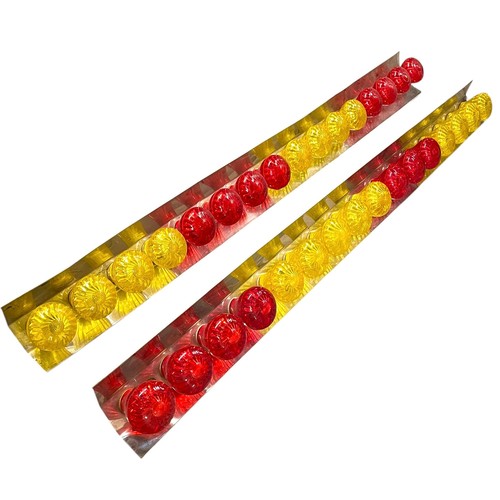 10 - Fairground - A pair of 1970's bulb light strips with aluminium reflectors, each approx 122cm long.