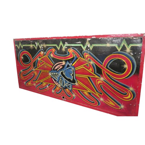 38 - Fairground - A large vintage hand painted Noyce's dodgem panel, painted on board, 109cm x 227cm