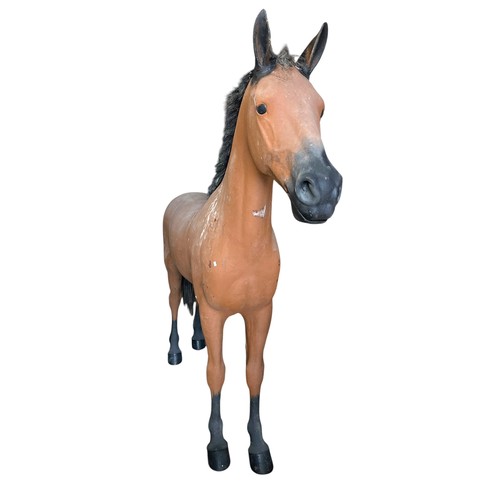 55 - An enormous life-sized fibreglass horse, with painted matt brown finish, H 225cm x L 250cm approx.
