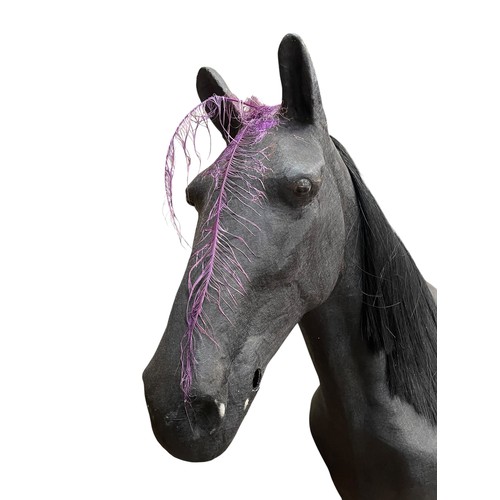 56 - Zippos Circus - An impressive life-size fibreglass horse, with mane and tail, H 198cm x L 210cm appr... 