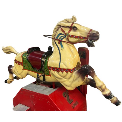 57 - Edwin Hall & Co of London - A superb fairground horse childs ride, '2p a ride', composed of a painte... 
