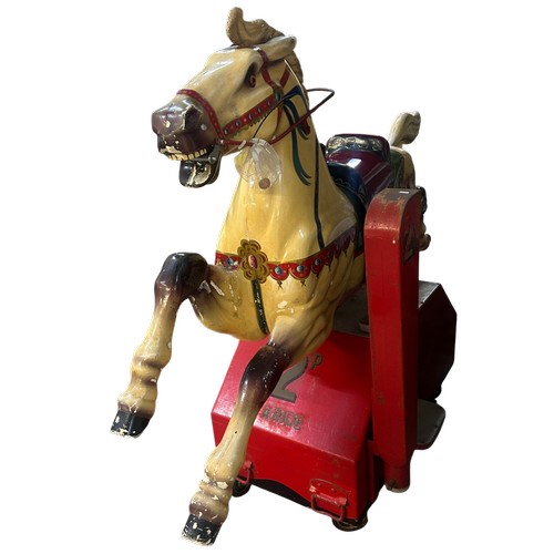 57 - Edwin Hall & Co of London - A superb fairground horse childs ride, '2p a ride', composed of a painte... 