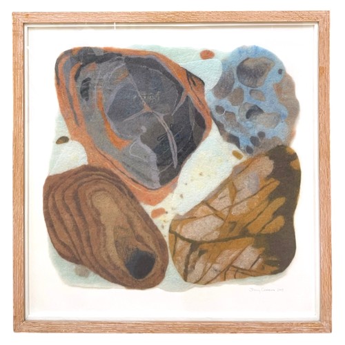 17 - Jenny Cowern (British, 1943-2005) - Pebbles, signed and dated 2003 to lower right, coloured felt, 48... 