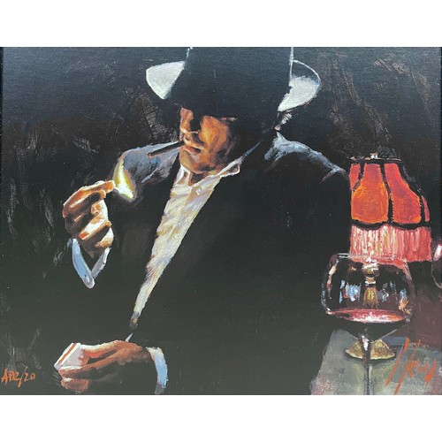 21 - Fabian Perez (b. 1967) - 'Man Lighting a Cigarette II', signed, artist proof hand embellished giclee... 