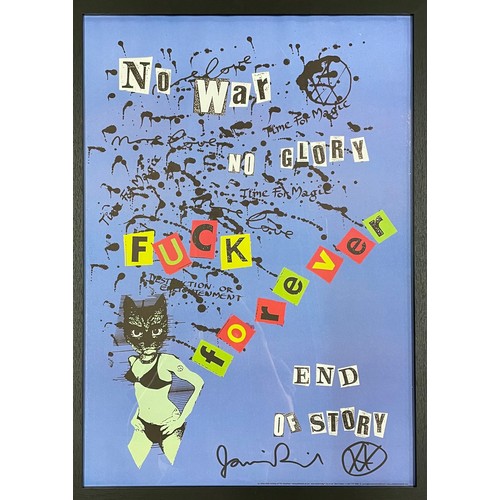 41 - Jamie Reid (1947–2023) - 'No War No Glory (Fuck Forever)' Don’t Panic poster, offset lithograph in c... 