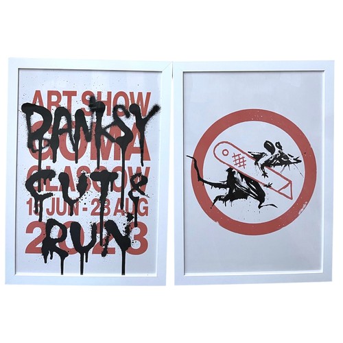 51 - Banksy (British, b. 1974) - Cut & Run, set of two posters for Banksy's 2023 Glasgow exhibition, each... 