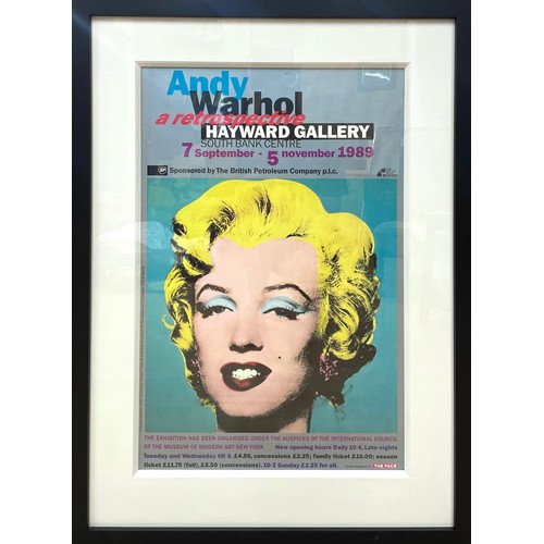 53 - After Andy Warhol (American, 1928-1987) - 'Andy Warhol, a retrospective' exhibition poster featuring... 