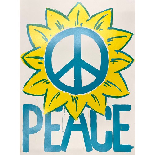 59 - Paul Insect (UK Contemporary) - Peace, handmade limited edition two-colour screenprint, signed and n... 