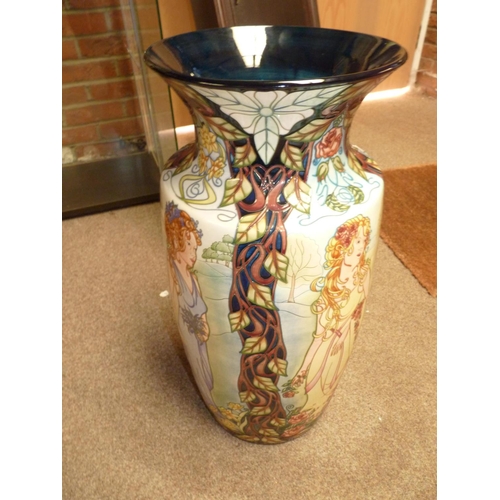 105 - Large Moorcroft 'Belle femmes' / four seasons vase 65cm in ex. Condition