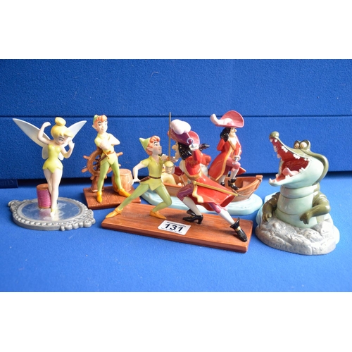 131 - Group of Disney showcase Royal Doulton Peter Pan and Captain Hook figures