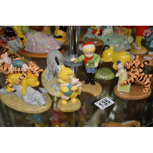 135 - Collection of six Doulton Winnie the Pooh figures