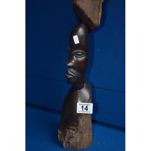 14 - West African ebony/lignum figure