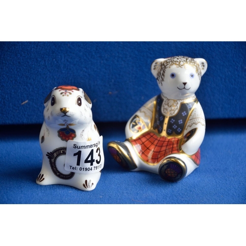 143 - Royal Crown Derby Shona bear and mouse paperweights