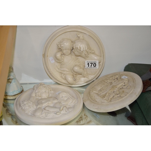 170 - Trio of marble constitute plaques inc E W Wyen 1848