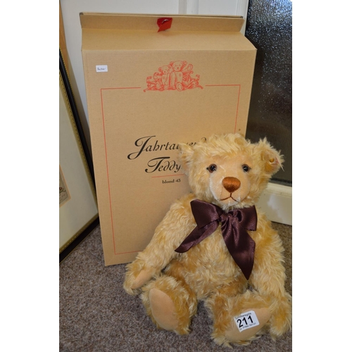 211 - Boxed Steiff blond 43 teddy bear