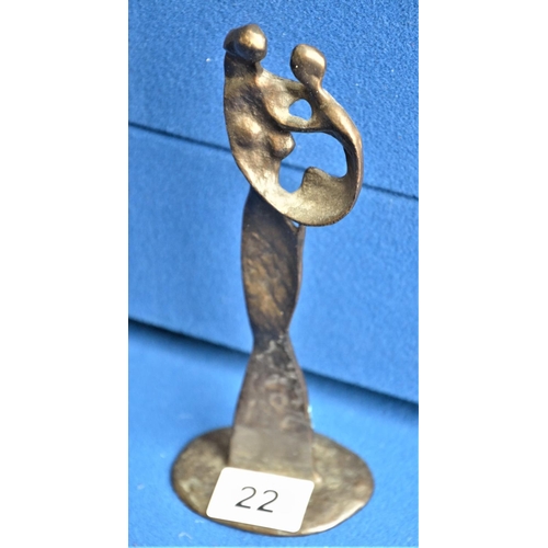 22 - Bronze Mother & Child figure