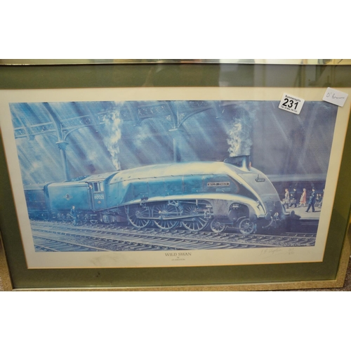 231 - Limited edition 'Wild Swan' Railway print by J E Wigston