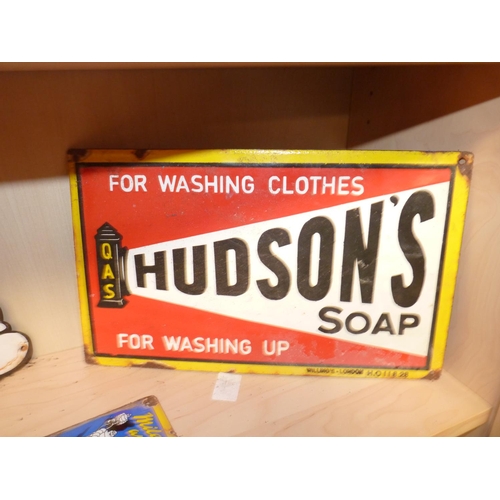 270 - Hudson's soap enamel advertising sign