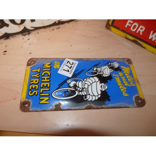 271 - Small Michelin tyres 'Miles & Smiles' enamel sign