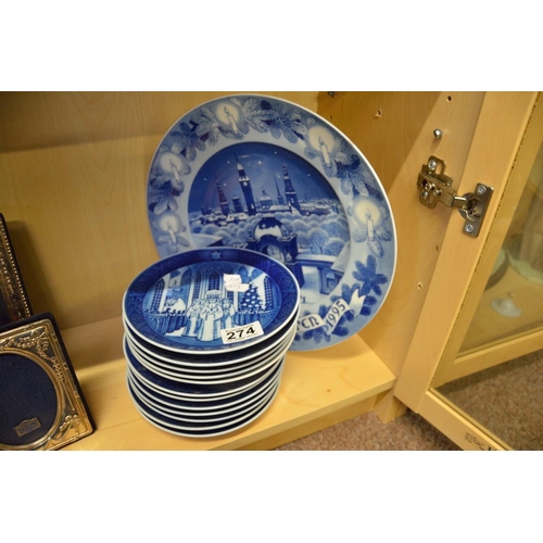 274 - Collection of Royal Copenhagen plates