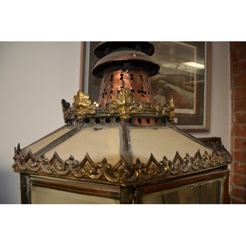 315 - Large copper and brass street lamp