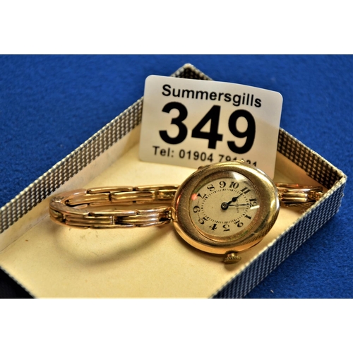 349 - 9ct gold ladies watch