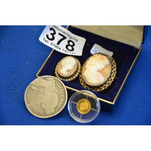 378 - Commemorative gold 3 kings coin and Georgian coin