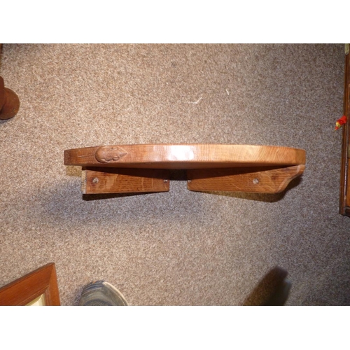 449 - 1960s Mouseman oak shelf