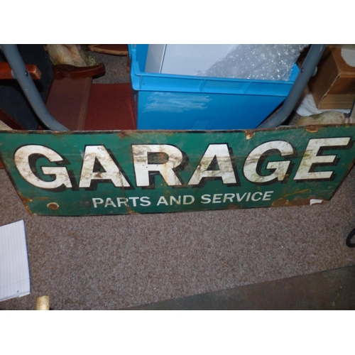 46a - Garage parts and service' enamel sign 91cm x 30cm