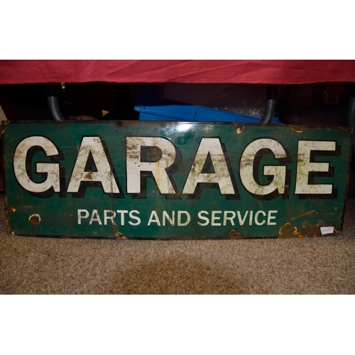 46a - Garage parts and service' enamel sign 91cm x 30cm